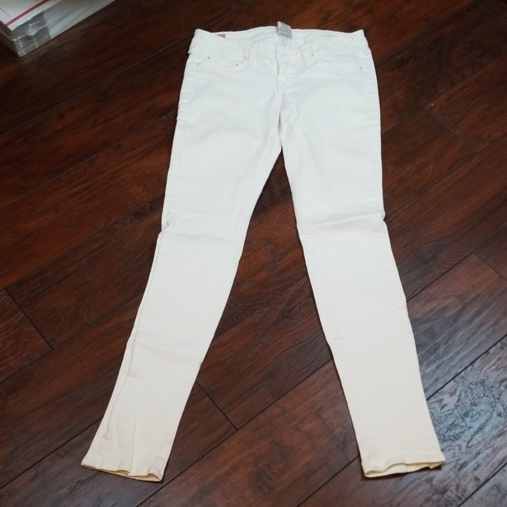 True Religion white embroidered skinny Jean Z414 - Picture 2 of 8